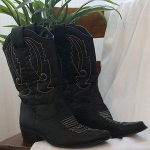 Black Fashion Cowboy Boots